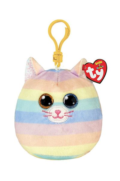 TY Plus Keychain 8.5cm Squishy Beanies Heather Kitty