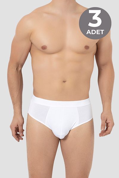 Arma Yıldız Men's Bamboo Slip Panties Solid White 3 Pack