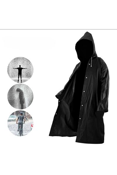 zola Pelerina de ploaie cu gluga, oversize, EVA, inchidere cu capse, lungime totala 140 x 68 cm,negru