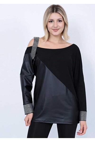 Elaxi Long Sleeve Stone Detailed Buckle Blouse