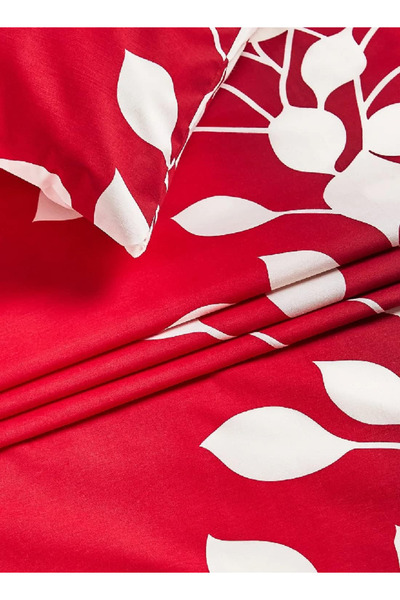 RISHAHOME 3-Piece Printed 180 TC Cotton Bedsheet Set Queen Size, Premium Collection, Cerise Red