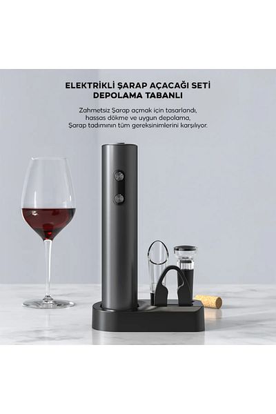 vosco Ezere Automatic Wine Opener Corkscrew Set Wine Opening Set Black