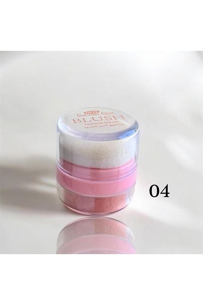 New Seven Girl Powder Blush with Blending Sponge - Natural Fade & Velvet Finish 04