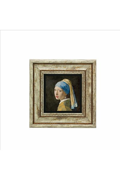 Sadrazam Girl with Pearl Earring Printed Natural Stone Painting (20 X 20 Krg-134)