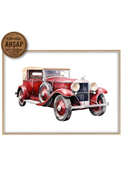 Ahşap Çerçeveli Tablo - Klasik Araba 1