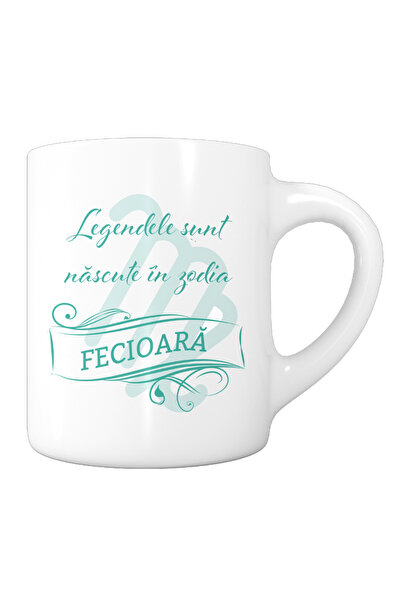 OEM Cană albă personalizată „Legendele se nasc în Fecioară”, INOVATIX®. 330ml