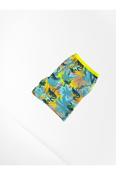 elmas kids Girl's 100% Cotton Flamingo Patterned Green Thin Strap Tank Top Boxer Set