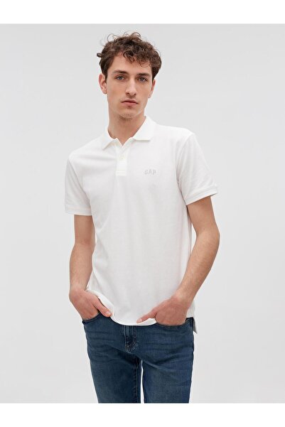 GAP 586306005 F-Logo Pk Men's Polo T-Shirt White