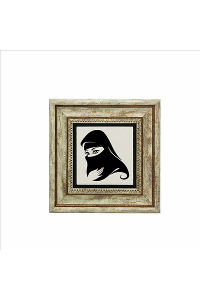 Sadrazam Woman Drawing Printed Natural Stone Painting with Sheets (20 X 20 Krg-88)