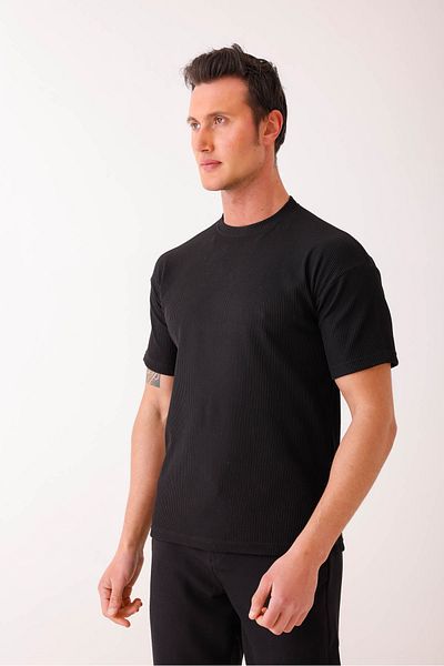 Decas SOLIS Slim Fit Basic T-Shirt - Μαύρο