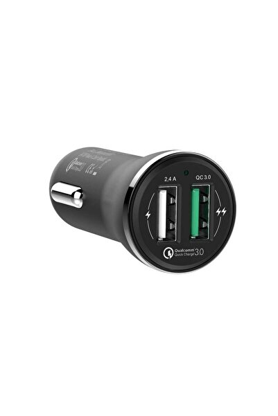 Gogen Adaptor incarcare priza auto CHQ 27, 2x USB, 2.4A cu functie de incarcare rapida QC 3.0, 18W