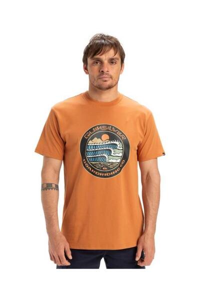 Quiksilver EQYZT08051-CMN0 Ev Three Seas Ss Erkek Spor Tişört Kahverengi