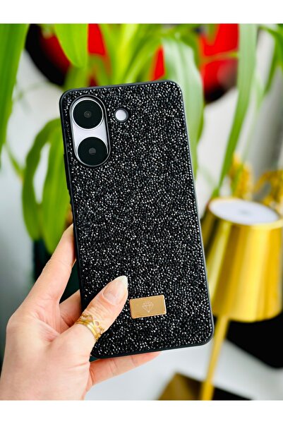 Go Aksesuar جراب سيليكون متوافق مع تصميم الماس والأحجار الكريمة اللامعة لهاتف...