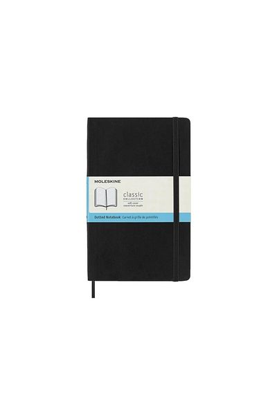 Moleskine Черен тефтер с точки, размер L, мека корица