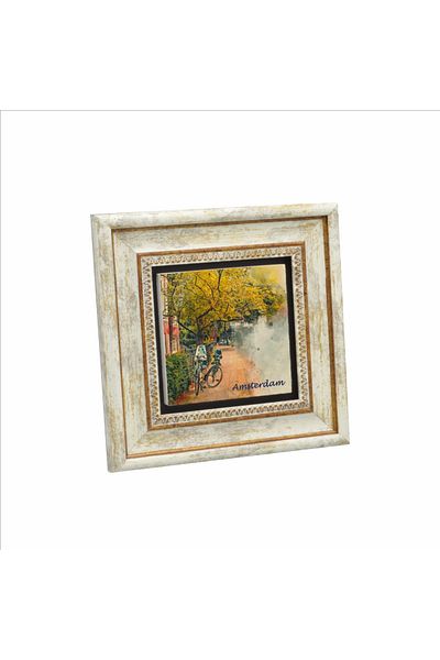 Sadrazam Amsterdam Visual Printed Natural Stone Painting (20 X 20 Krg-13)