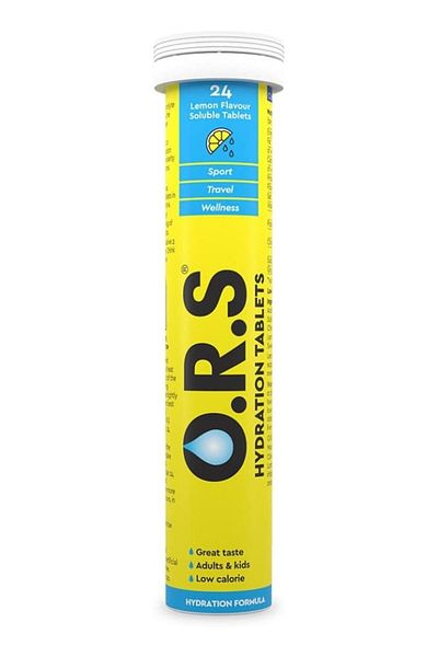 ORS O.R.S Hydration Tablets - Soluble Sports Hydration Tablets with Natural Lemon Flavour, 24 Tablets