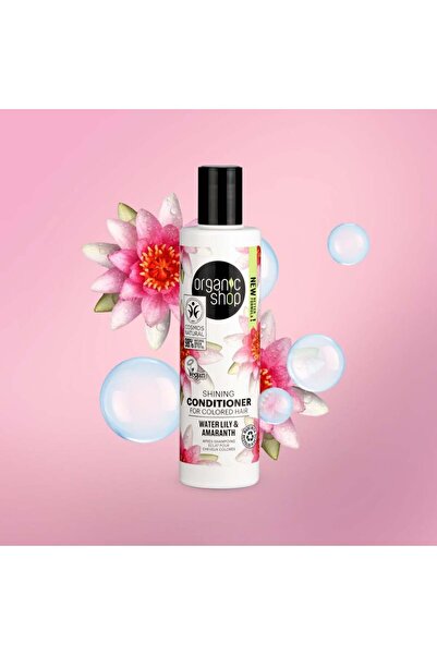 organic shop اورجانيك شوب بلسم الإشراق للشعر المصبوغ بماء الزنبق والقطيفة 280مل