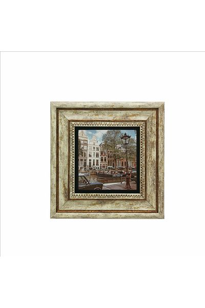 Sadrazam Amsterdam Visual Printed Natural Stone Painting (20 X 20 Krg-17)