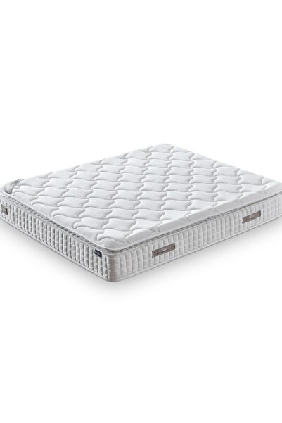 CENNET YATAK Zambak Modeli Full Ortopedik Çift Kişilik Pedli Yataklı Baza ve Başlık Takımı 3 lü Set
