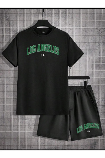 Karatopak Printed Oversize Unisex T-Shirt Shorts Set