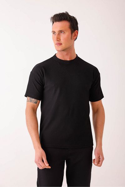 Decas SOLIS Slim Fit Basic T-Shirt - Μαύρο