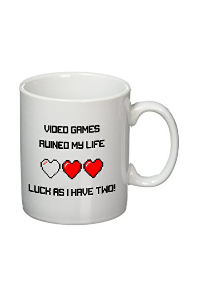 OEM Cană albă personalizată „Jocurile video mi-au ruinat viața”, INOVATIX®. 3...