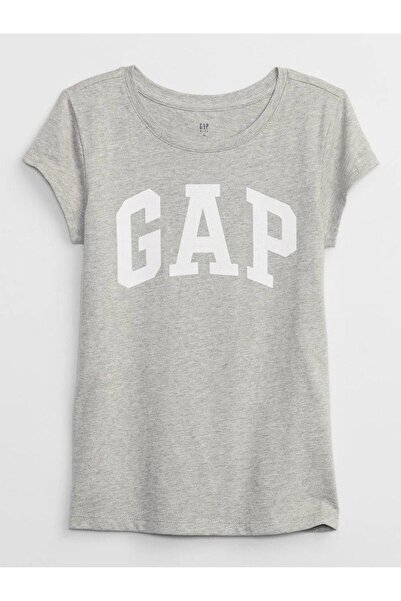 GAP 460525008 V-Hs Ss Value Logo Tee Girl's T-Shirt Gray