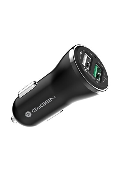 Gogen Adaptor incarcare priza auto CHQ 27, 2x USB, 2.4A cu functie de incarcare rapida QC 3.0, 18W
