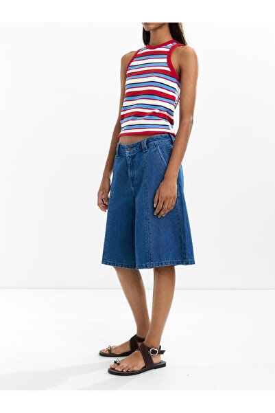 PARFOIS %100 Pamuklu Denim Bermuda Şort