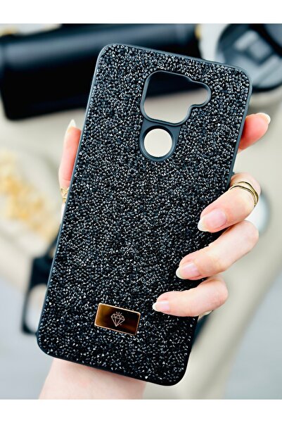 Go Aksesuar Xiaomi Redmi Note 9 Uyumlu ELMAS Tasarımlı Taşlı Işıltılı Pırlant...