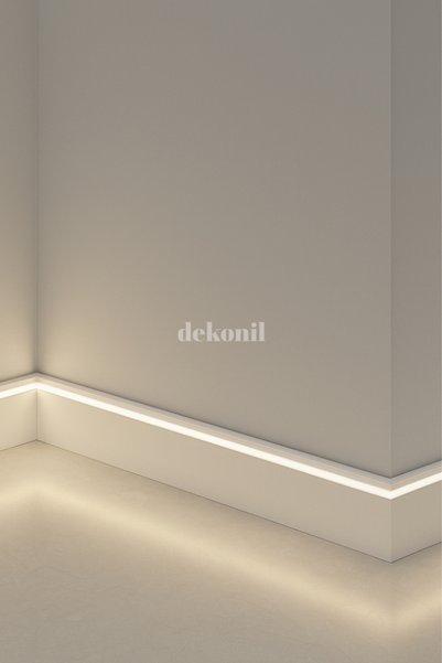 Dekonil İstanbul Ledli Beyaz Boyanabilir Süpürgelik 10cm (6 Adet)