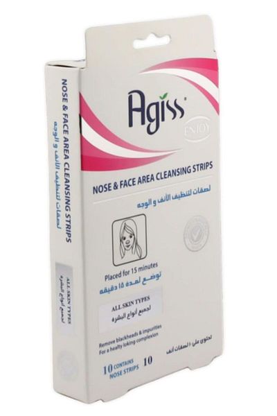 AGISS Agiss Nose Strips 10 Pcs | Blackhead Remover with Aloe Vera | Deep Clean for Clear Skin