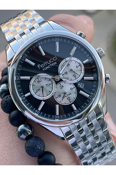 Ferrucci Steel Cord Inner Functions Active 3 Atm Men's Wristwatch with Bracelet Gift F.Fg03550.01