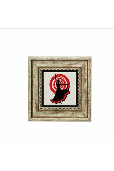 Sadrazam Pictură din piatră naturală imprimată cu dansatoare spaniolă de flamenco (20 X 20 KRG-63)