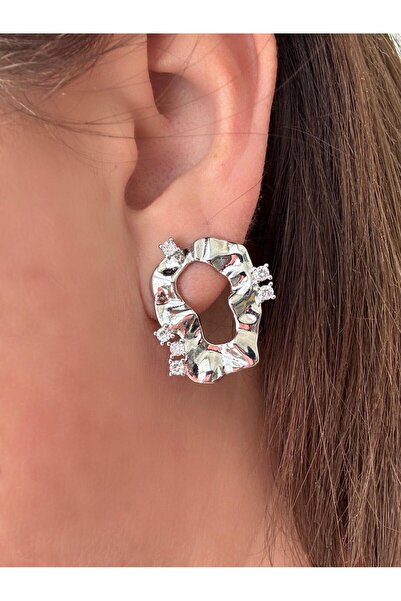 muheres أقراط من الفضة والذهب مطلية بحجر الزركون لا تفقد بريقها