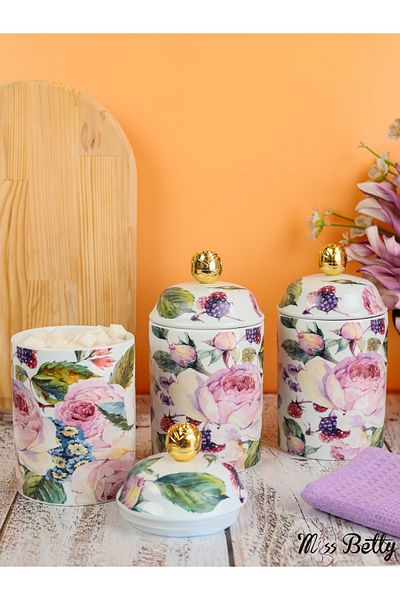 Miss Betty Rose Deluxe Large Porcelain Spice Set of 3