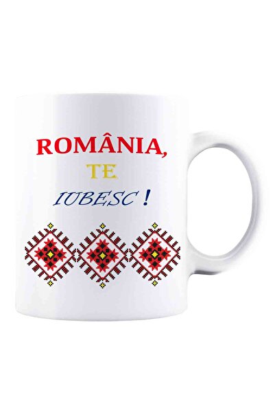 OEM Cană albă personalizată „România”, INOVATIX®. 330ml