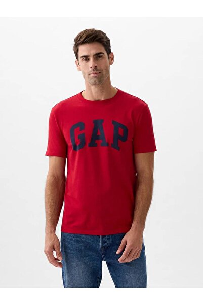 GAP 856659005 V-Everyday Soft Basic Logo t Men's T-Shirt Red