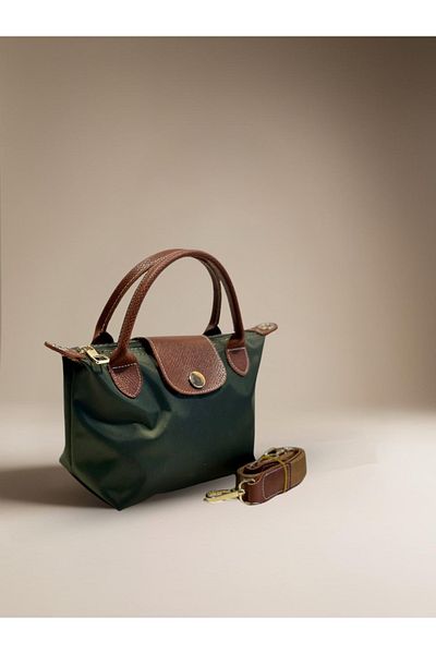 Miales Khaki Women's Hand and Shoulder Bag with Long Strap Detail