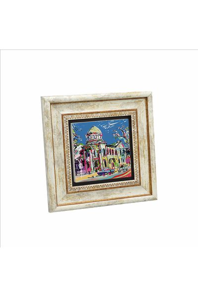 Sadrazam Natural Stone Painting with Ukrainian Image Printed (20 X 20 Krg-66)