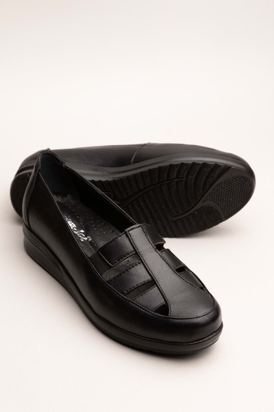 Gondol Kadın Hakiki Deri Anatomik Taban Anne Ayakkabı Pyt.1207 Siyah