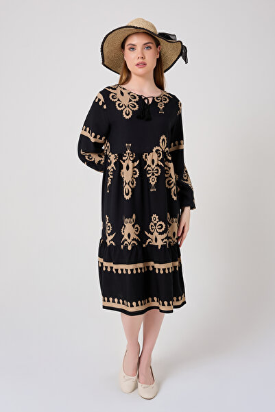 DEVRAN V-Neck Cotton Viscose Dress