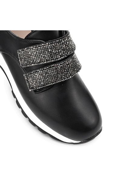 Tmall Pantofi sport damă, din piele ecologică, cu cataramă, P1232, negri