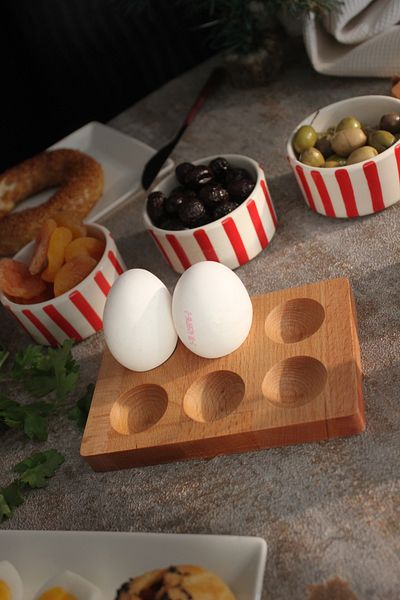 Oddo Wood Wooden 6-Piece Breakfast Egg Bowl