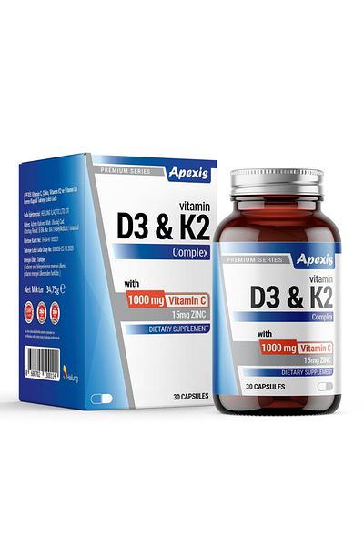 Apexis Vitamin D3&K2 Complex 30 Capsules