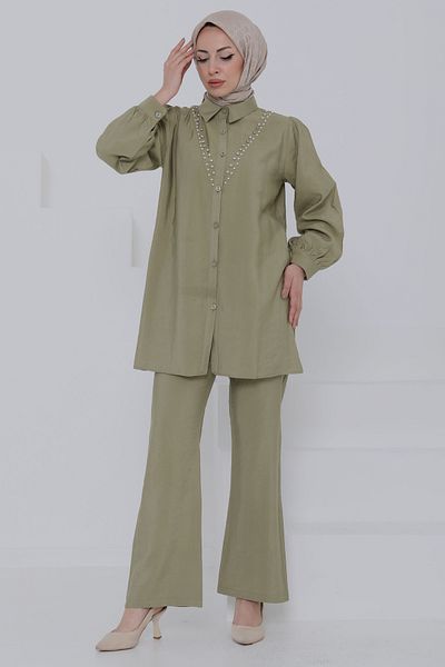TOFİSA Modal Stone Double Suit Khaki - 27019