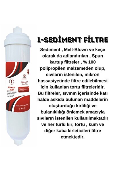 Alfa Dükkan Tüm Kapalı Kasa Su Arıtma Cihazlarına Uyumlu 6 Filtre 10 Aşama Mineral Filtreli Set