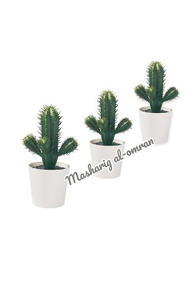 FEJKA 3 Pieces Artificial Plant in Pot, Indoor/Outdoor Cactus, 14 x 6 cm