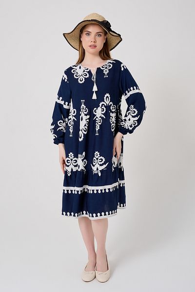 DEVRAN V-Neck Cotton Viscose Dress
