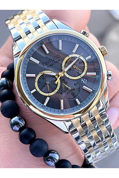 Ferrucci Steel Cord Internal Functions Active 30 Mt Water Resistant Men's Wristwatch F.Fg03550.05